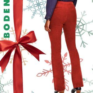 BODEN - Stirling high-waist bootcut corduroy pants in rust/brick red – size 8